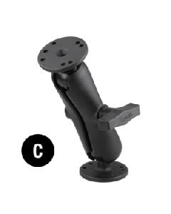 RAM® Tough-ClawT Large Clamp Double Ball Mount with Round Plate